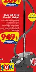 SİNBO SVC 3486 ELEKTRİKLİ SÜPÜRGE
